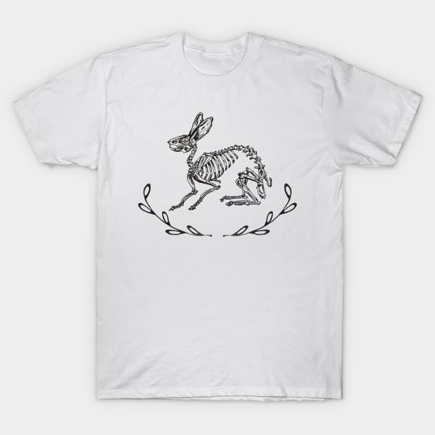 Bunny Skeleton T-Shirt by deadlydelicatedesigns